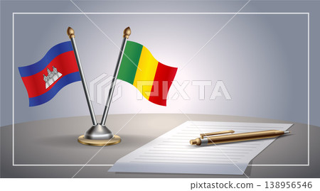 Small national flag of Colombia and Mali flag Relation, Template Vector Illustration Small national flag of Colombia and Mali flag Relation, Template Vector Illustration 138956546