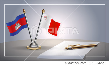 Small national flag of Colombia and Malta flag Relation, Template Vector Illustration Small national flag of Colombia and Malta flag Relation, Template Vector Illustration 138956548