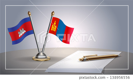 Small national flag of Colombia and Mongolia flag Relation, Template Vector Illustration Small national flag of Colombia and Mongolia flag Relation, Template Vector Illustration 138956556