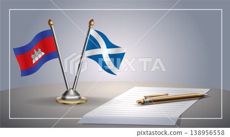 Small national flag of Colombia and Scotland flag Relation, Template Vector Illustration Small national flag of Colombia and Scotland flag Relation, Template Vector Illustration 138956558