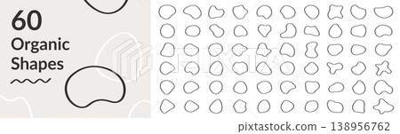 Set of 60 Minimalist Organic Line Shapes 138956762