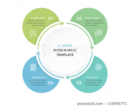 Four Steps Circular Infographic Template Four Steps Circular Infographic Template 138956771