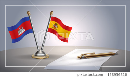 Small national flag of Colombia and Spain flag Relation, Template Vector Illustration Small national flag of Colombia and Spain flag Relation, Template Vector Illustration 138956816