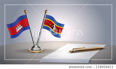 Small national flag of Colombia and Swaziland flag Relation, Template Vector Illustration 138956823