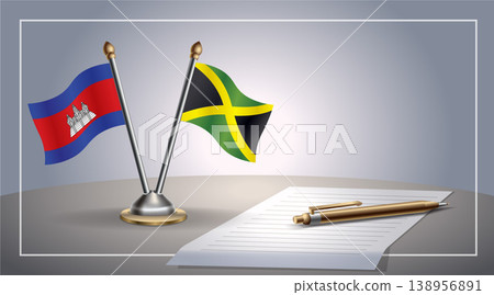 Small national flag of Colombia and Jamaica flag Relation, Template Vector Illustration Small national flag of Colombia and Jamaica flag Relation, Template Vector Illustration 138956891