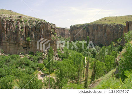 Scenic Ihlara Valley Canyon in Cappadocia. Scenic Ihlara Valley Canyon in Cappadocia. 138957407