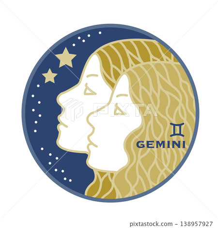 雙子座的簡單星座圖標 138957927
