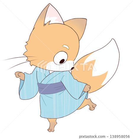 A fox wearing a yukata A fox wearing a yukata 138958056