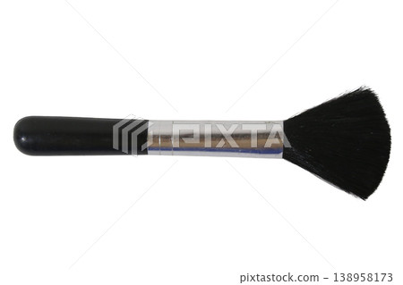 Makeup brush with black bristles and handle isolated on transparent background. Makeup brush with black bristles and handle isolated on transparent background. 138958173
