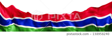 This cut out footer shows the national flag of Gambia. The flag is designed with a clear background, making it ideal for various digital purposes and projects 138958240