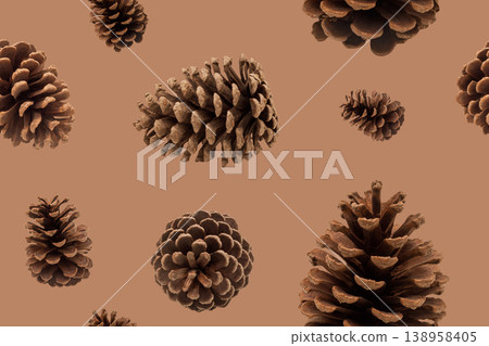 Pattern with pine cones 138958405
