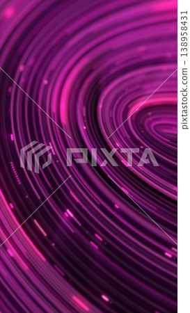 Abstract purple neon vortex tunnel with swirling rings and motion blur, futuristic technology background Abstract purple neon vortex tunnel with swirling rings and motion blur, futuristic technology background 138958431