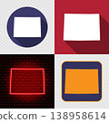 Colorado State Map Icons Set, USA Silhouette Collection in Flat, Minimal and Neon Styles. 138958614