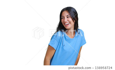 Young woman smiling laughing with joyful expression Young woman smiling laughing with joyful expression 138958724