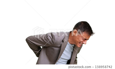 Man suffering from severe back pain problem Man suffering from severe back pain problem 138958742