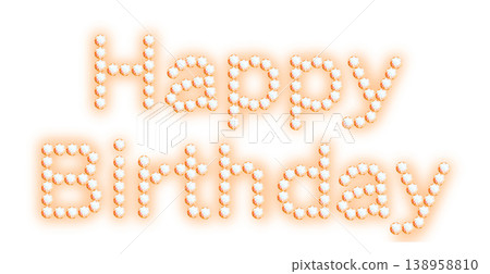 Happy Birthday logo with orange glowing rhinestones or gemstones Happy Birthday logo with orange glowing rhinestones or gemstones 138958810