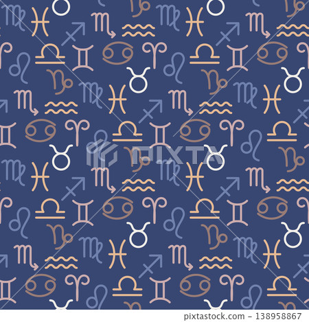 zodiac signs seamless pattern zodiac signs seamless pattern 138958867