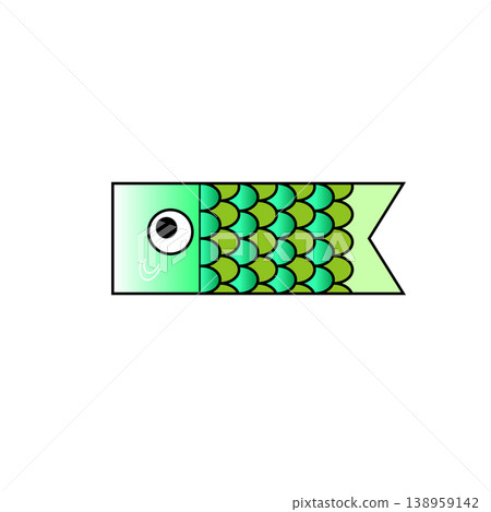 Green carp streamer illustration Green carp streamer illustration 138959142