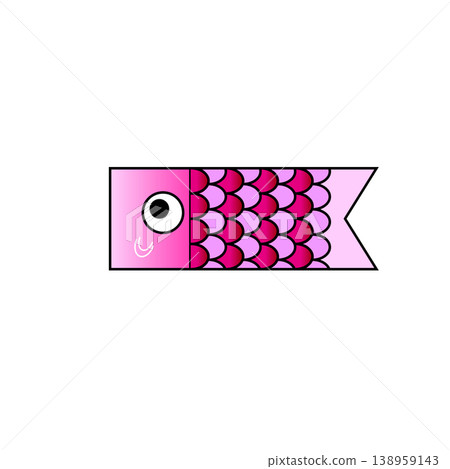 Pink carp streamer illustration Pink carp streamer illustration 138959143