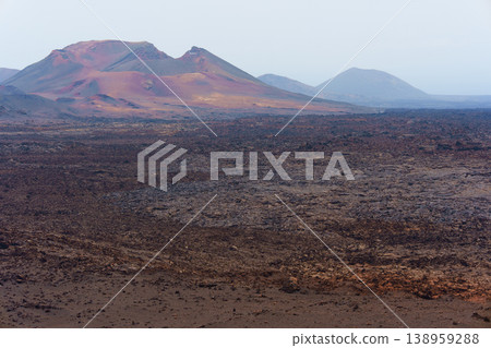Timanfaya National Park volcanic landscape in Lanzarote Canary Islands Timanfaya National Park volcanic landscape in Lanzarote Canary Islands 138959288