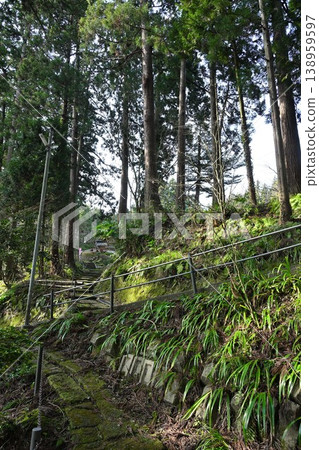 通往妙法寺(新潟縣長岡市)的山路與階梯 通往妙法寺(新潟縣長岡市)的山路與階梯 138959597
