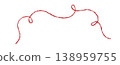 Red yarn tangled. Hand drawn illustration isolated on white for love theme. 138959755