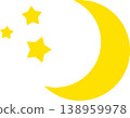 新月和星星圖示 - 可愛的向量圖 138959978