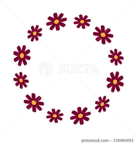 Circular frame of chocolate cosmos Circular frame of chocolate cosmos 138960091