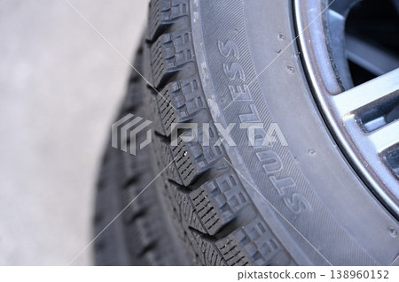 Studded tires stored in the garage 138960152