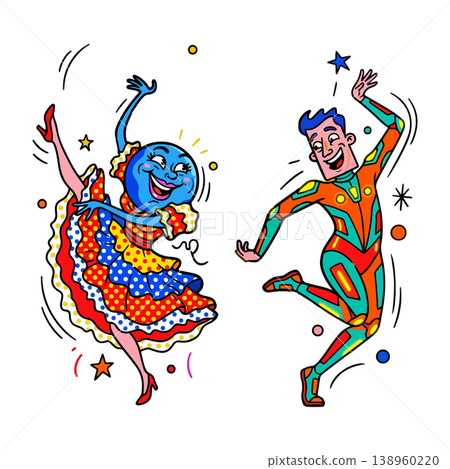 Cartoon Couple Dancing 138960220