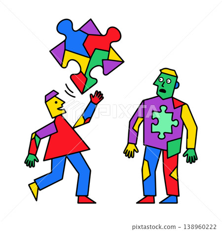 Colorful Puzzle People Colorful Puzzle People 138960222