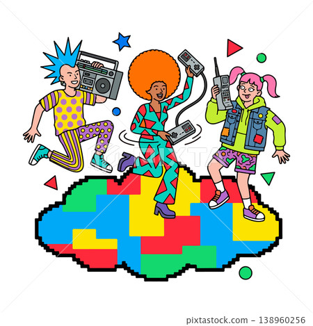 Retro Tech and Fashion Illustration 138960256