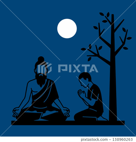 Guru and Disciple under Moonlight Guru and Disciple under Moonlight 138960263