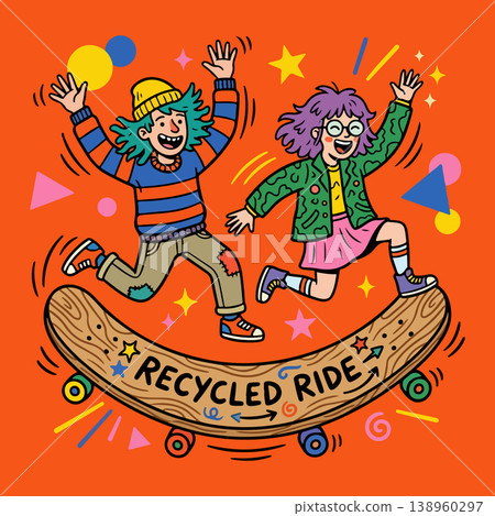 Recycled Ride Illustration Recycled Ride Illustration 138960297