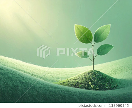 This eco-friendly and natural background material evokes a sense of growth, hope, and a brighter future, symbolized by the sprouting leaves. This eco-friendly and natural background material evokes a sense of growth, hope, and a brighter future, symbolized by the sprouting leaves. 138960345