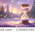 沐浴在光芒中的沙漏：一個充滿奇幻色彩的畫面，表達了時間的流逝和生命的短暫。 138960349