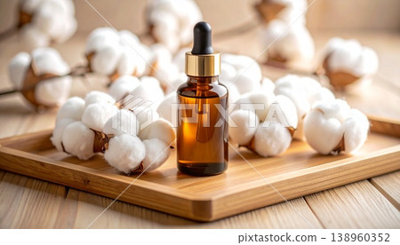 Cotton and aroma oils: A natural lifestyle background material that evokes relaxation and beauty. Cotton and aroma oils: A natural lifestyle background material that evokes relaxation and beauty. 138960352