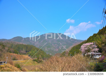 [Gifu Prefecture] Takenami-cho, Ena City: Cherry blossoms in full bloom and Mt. Kasagi 138960694