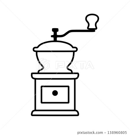 Simple coffee grinder line icon Simple coffee grinder line icon 138960805