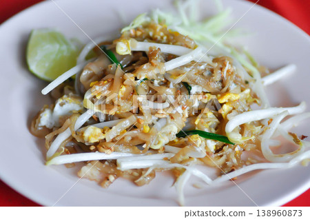 stir fried noodles or pad thai , noodles without soup or Thai food stir fried noodles or pad thai , noodles without soup or Thai food 138960873