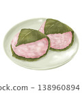 Sakuramochi on a plate 138960894