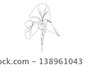Continuous One Line Drawing of Iris Flower 138961043