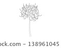 Continuous One Line Drawing of Azalea Flower eps10 138961045