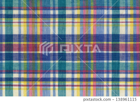 Pop and colorful, stylish Madras check fabric Pop and colorful, stylish Madras check fabric 138961115