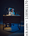 Man talking on phone holding head in frustration during stressful work situation. 138961170