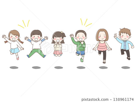 兒童的各種姿勢 138961174