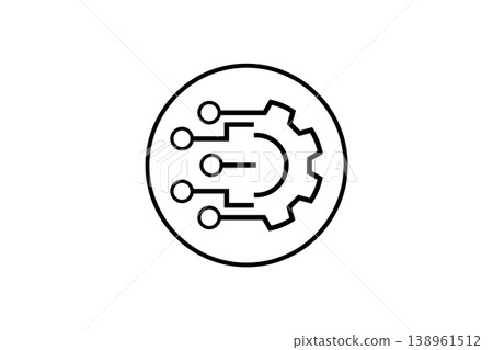 Digital Technology Gear Icon With Circuit Connections Representing Automation And System Integration Digital Technology Gear Icon With Circuit Connections Representing Automation And System Integration 138961512