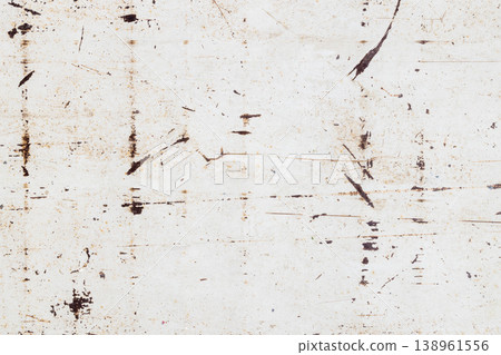 Abstract distressed white painted metal texture with scratches and rust spots 138961556