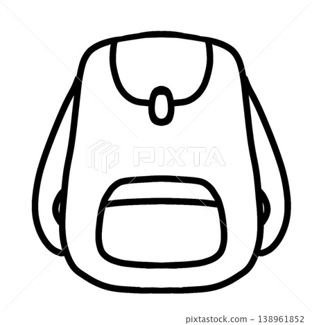 Backpack illustration icon (black and white / simple / for school / bag material) Backpack illustration icon (black and white / simple / for school / bag material) 138961852