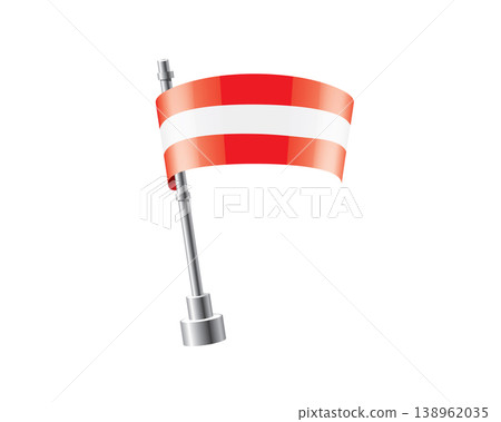 Clean representation showcasing Austrian flag attached to glossy metal pole Clean representation showcasing Austrian flag attached to glossy metal pole 138962035